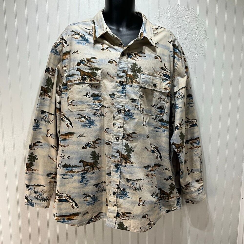 VINTAGE REDHEAD Mallard Duck Long Sleeve Flannel Shirt 2XL